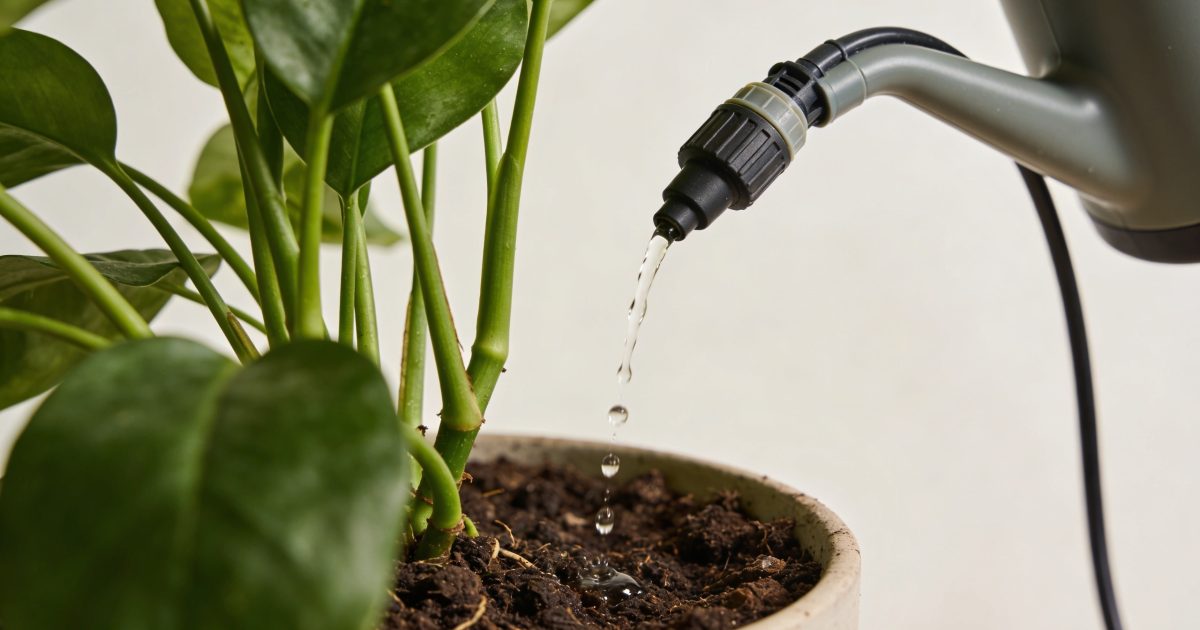 Arrosoir automatique goutte a goutte sur plantes dinterieur