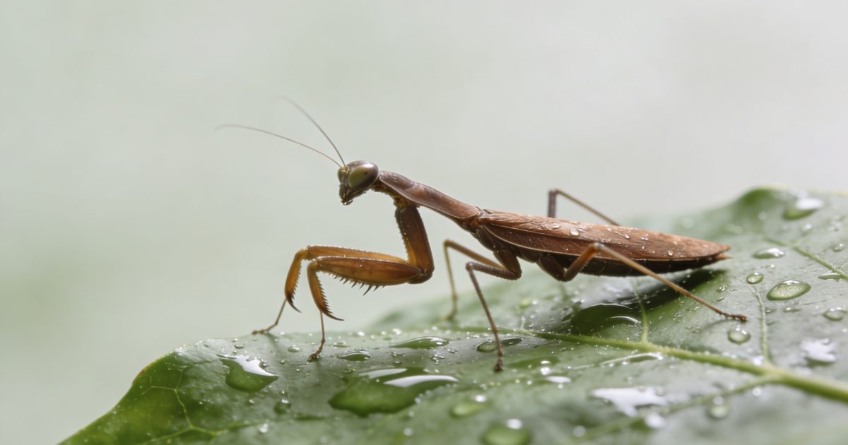 gros insecte brun sur feuille verte humide