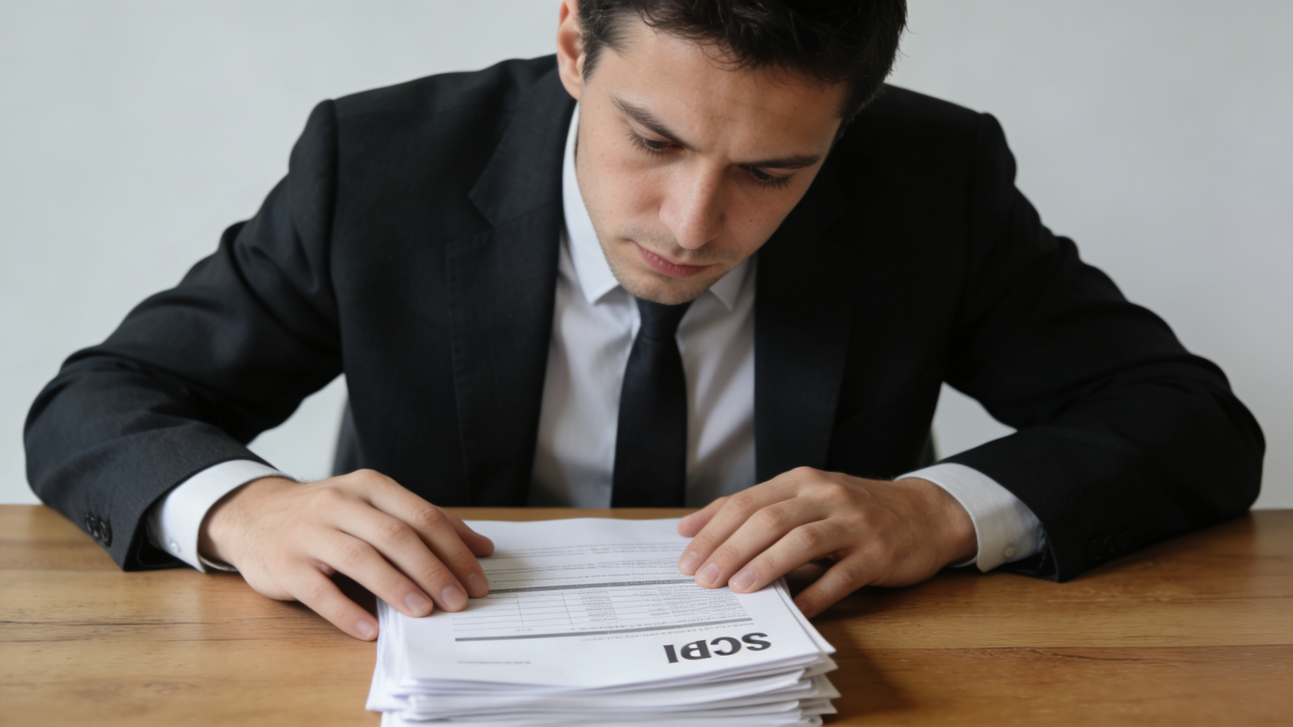 investisseur pensif examinant contrats scpi empiles sur bureau