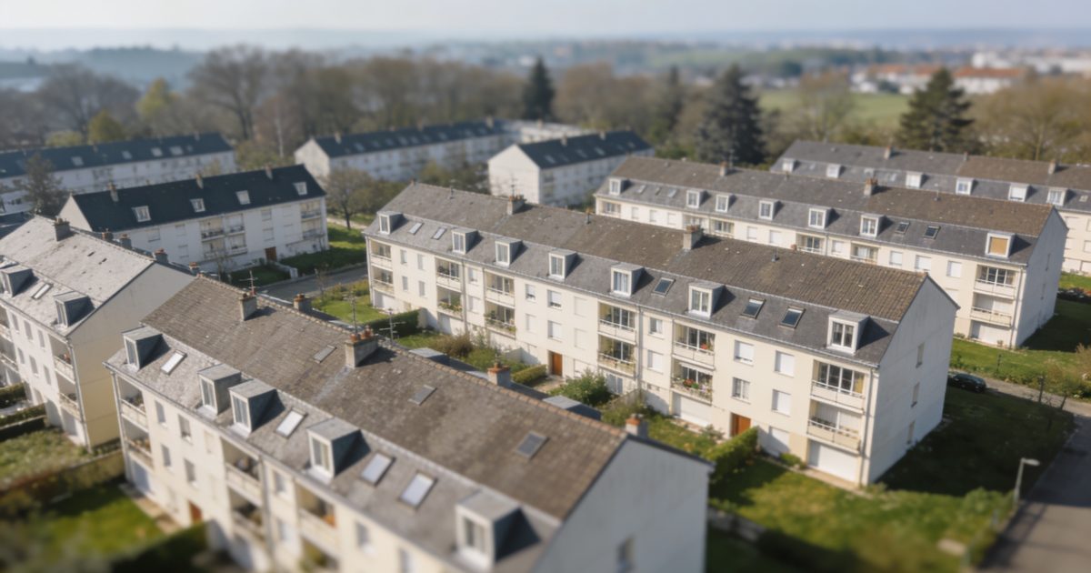 Vue aerienne d immeubles residentiels a Antony