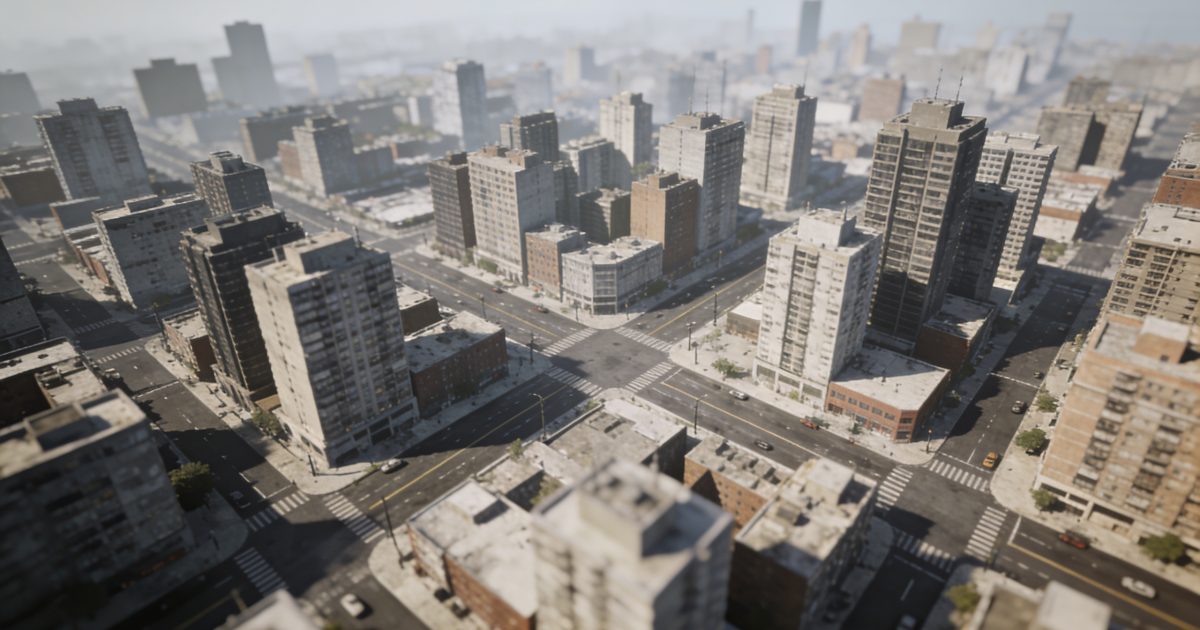 Vue aerienne d une ville dense avec immeubles et rues